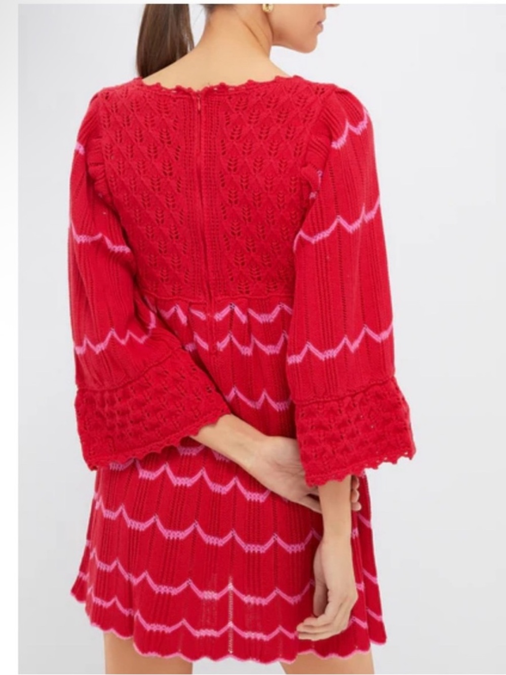 Tuckernuck Pomander Place Red Crochet Trim Devon Dress XS NWT - Picture 4 of 14